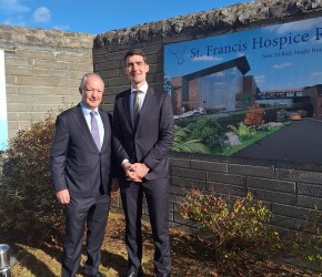 With Jack Chambers, Minister for Finance, at St. Francis Hospice Raheny